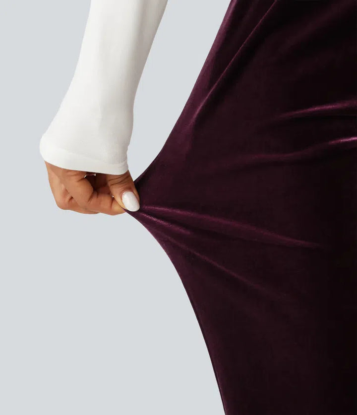 Halara Flex High Waisted Velvet Work Trousers with Pockets