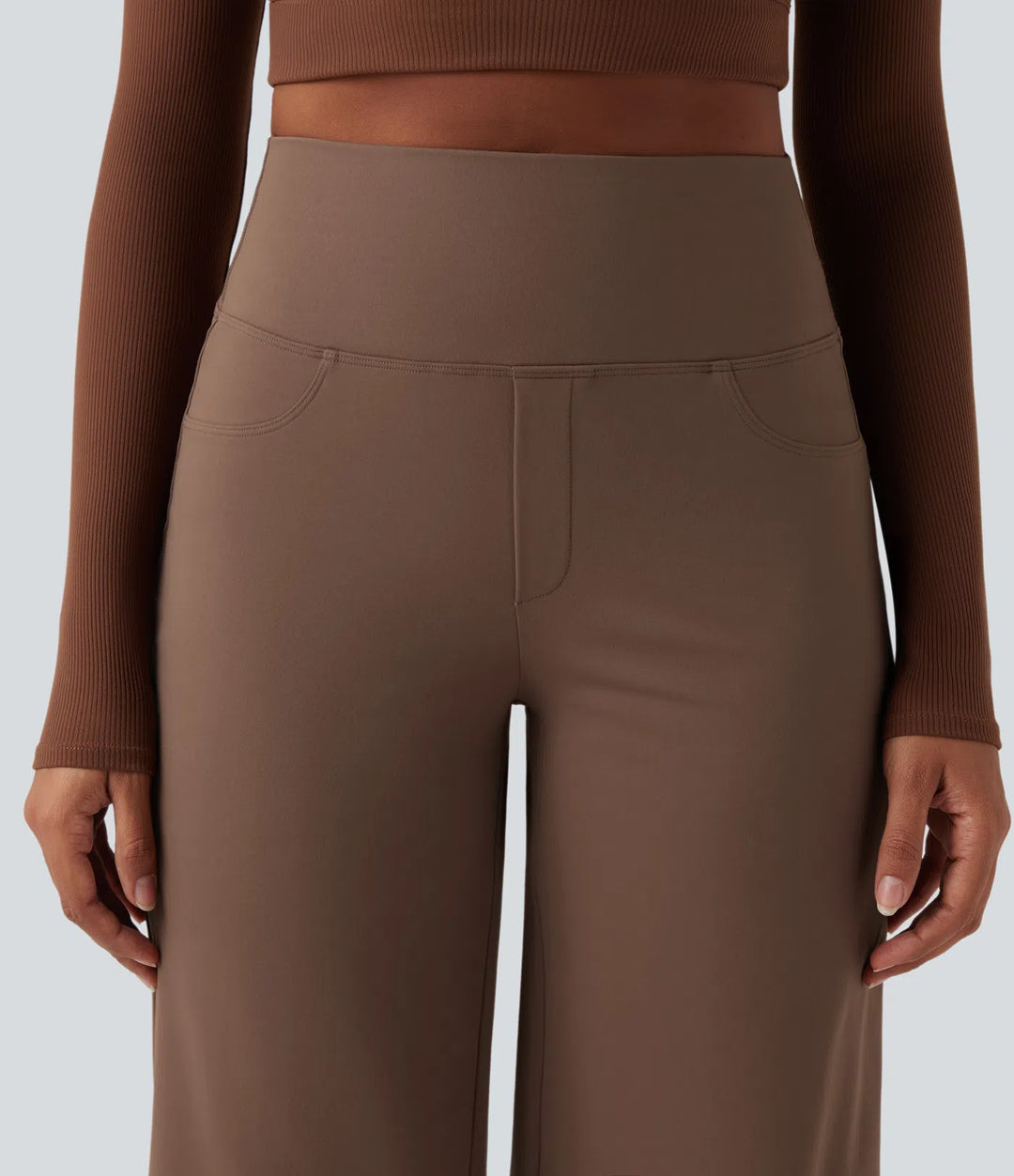 DayStretch High Waisted Tummy Control Wide Leg Yoga Trousers with Pockets
