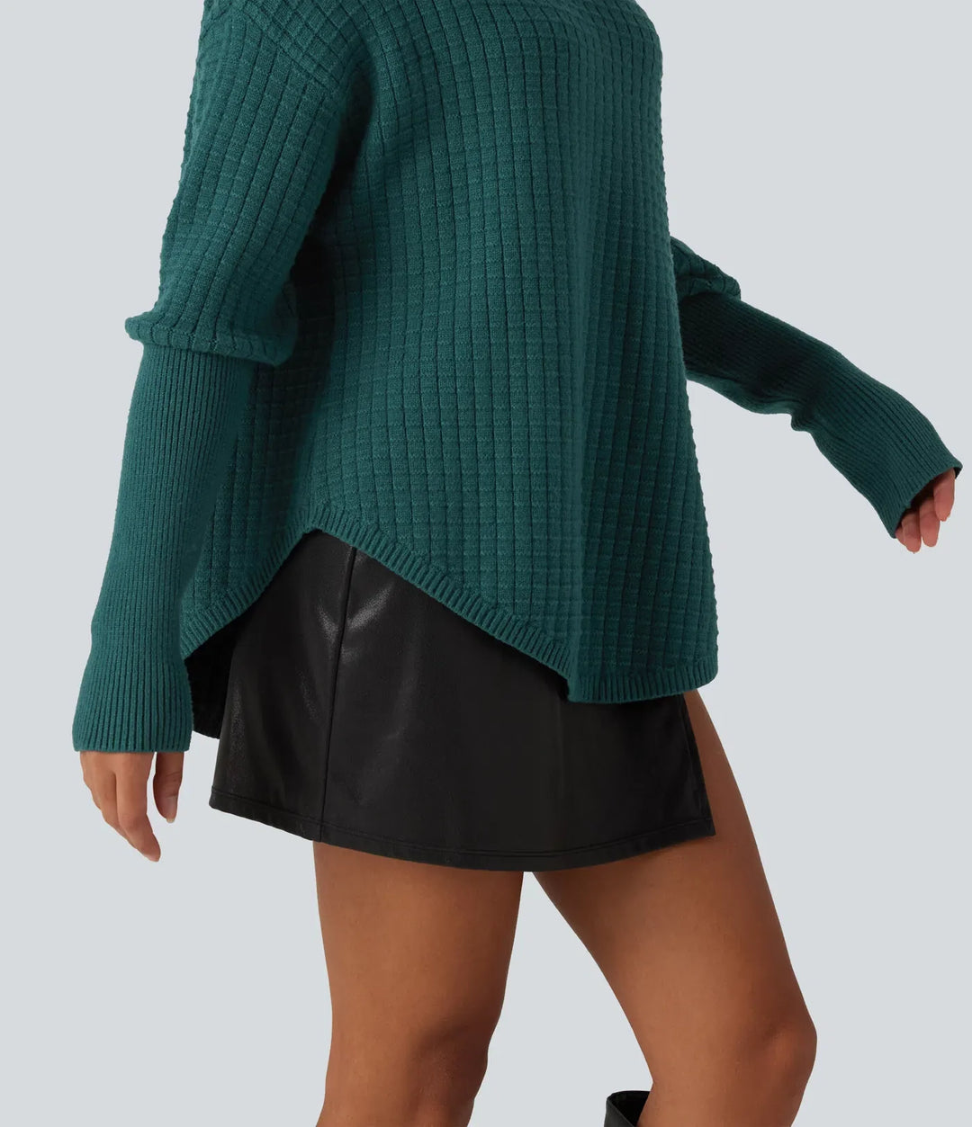Off Shoulder Batwing Long Sleeve Work Jumper