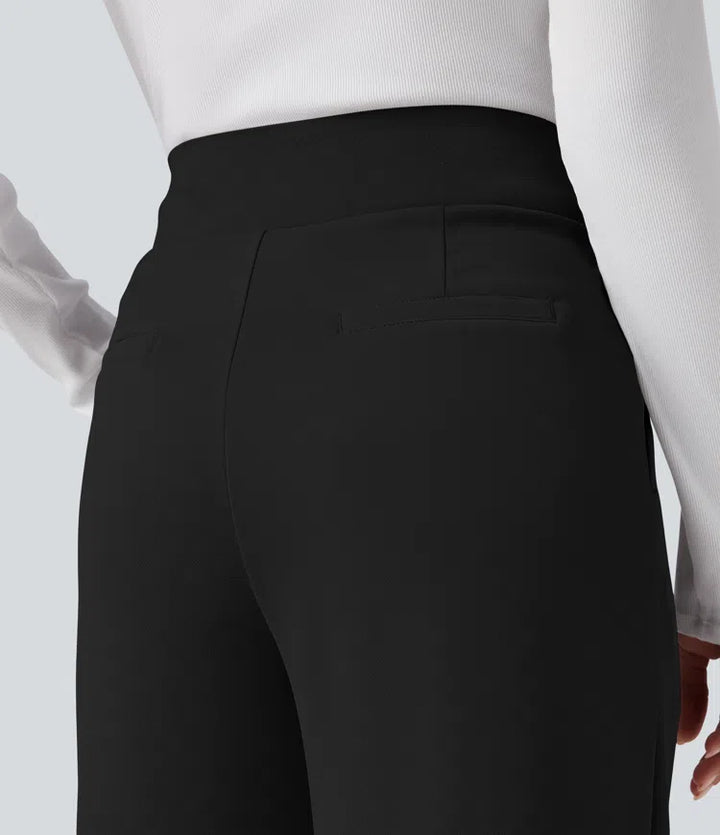 Halara Flex High Waisted Tummy Control Crepe Work Straight Leg Trousers with Pockets
