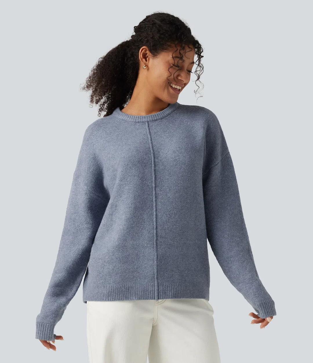 Round Neck Long Sleeve Work Jumper
