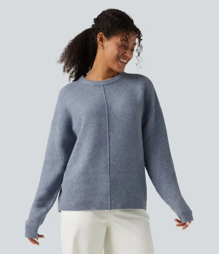 Round Neck Long Sleeve Work Jumper