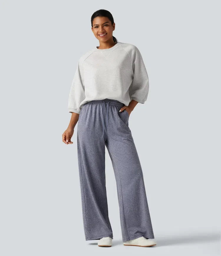 Round Neck Raglan Long Sleeve Casual Sweatshirt
