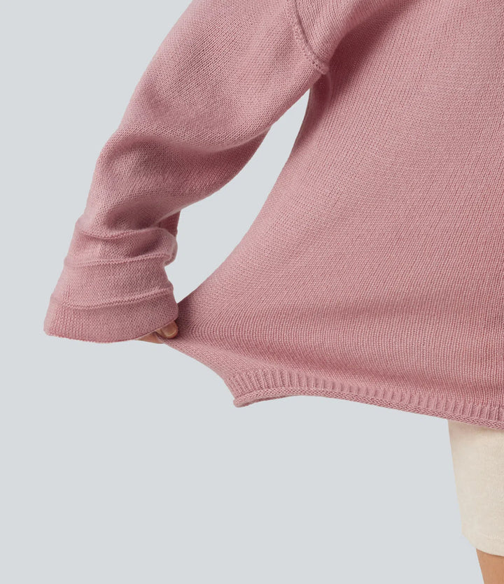 V Neck Long Sleeve Casual Jumper