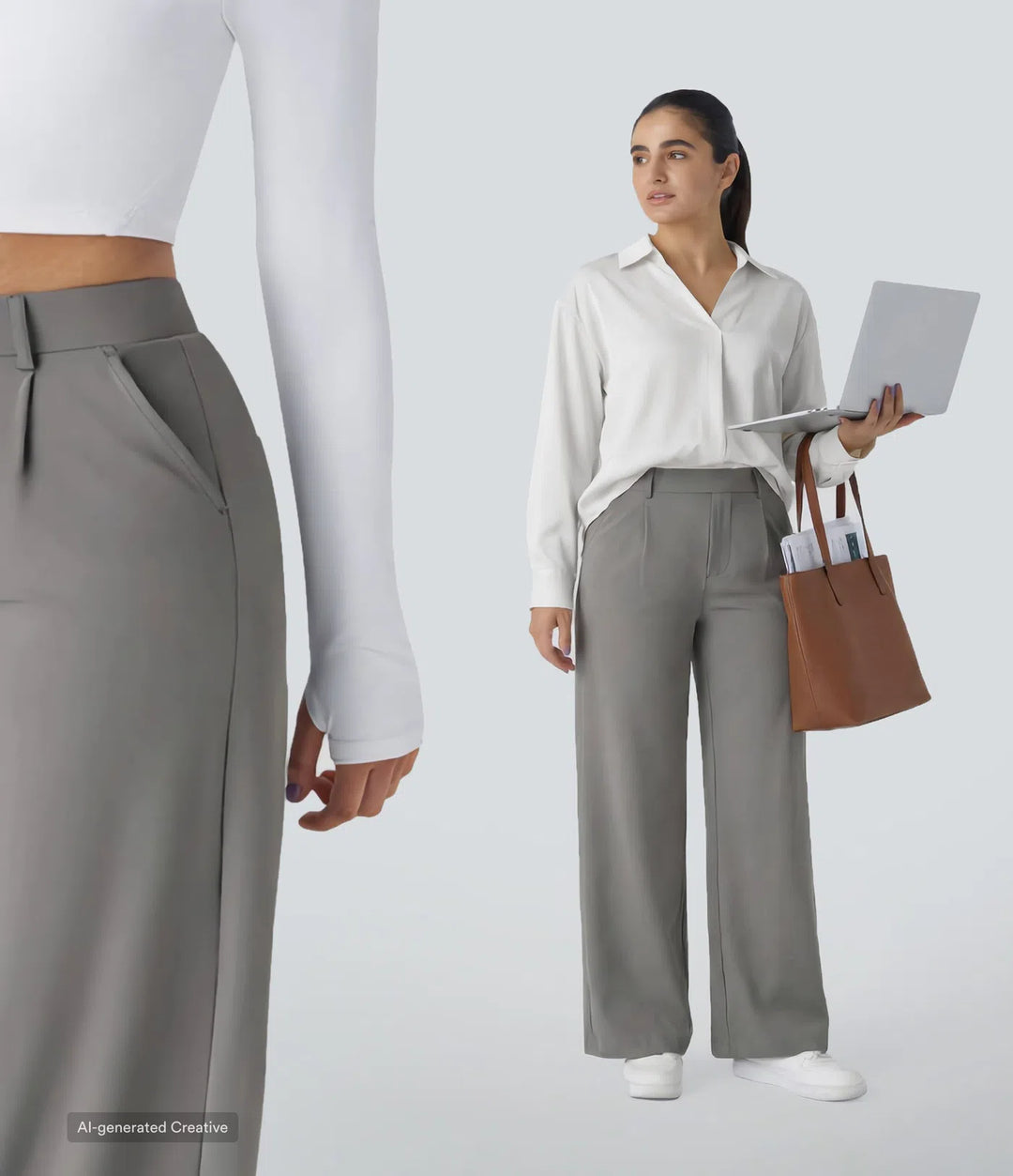 Halara Flex DayStretch High Waisted Pocket Straight Leg Work trousers