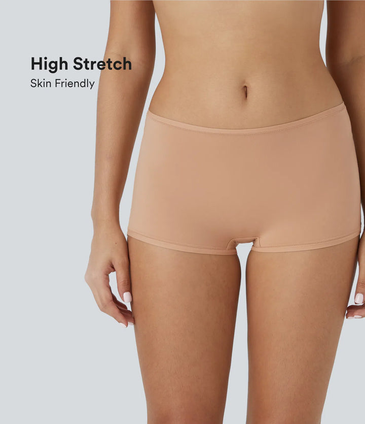 High Stretch Skin Friendly  Low Rise Solid Lounge Boy Shorts