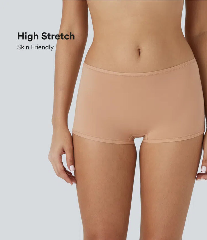 High Stretch Skin Friendly  Low Rise Solid Lounge Boy Shorts