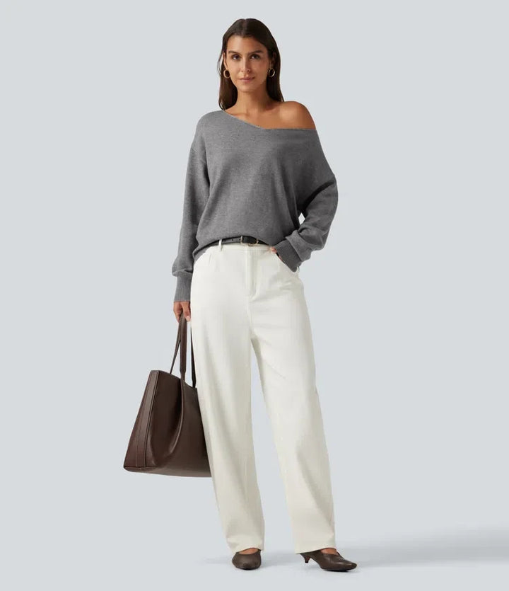 One Shoulder Long Sleeve Work Jumper