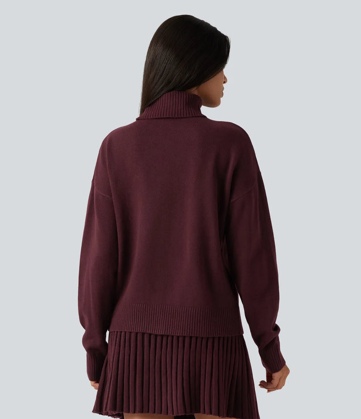 High Neck Long Sleeve Casual Jumper