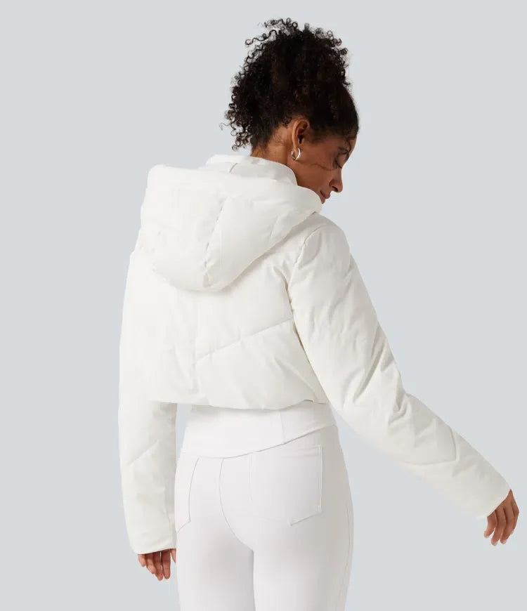 PuffFlex 3-in-1 Removable Hooded Long Sleeve Thumb Holes Casual Puffer Jacket with Pockets