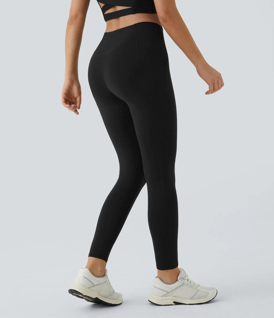Patitoff 2.0 Pet Hair Resistant High Waisted Crossover Side Pocket Yoga Leggings