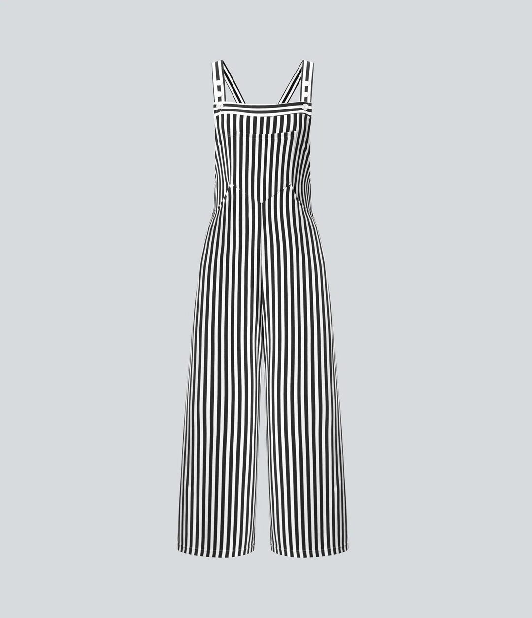 Pockets Stripe Waffle Dungarees