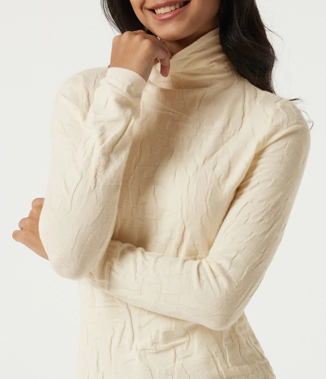 High Neck Long Sleeve Slim Work Jumper