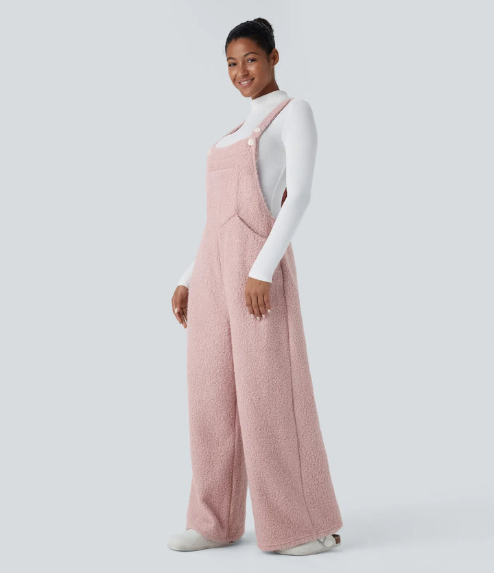 Pockets Casual Teddy Overalls