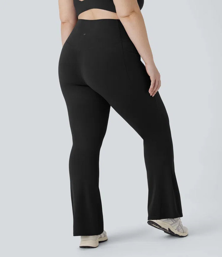 Halara UltraSculpt High Waisted Tummy Control Pocket Shaping Yoga Bootcut Plus Size Leggings