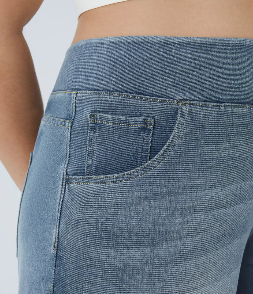 Halara Flex High Waisted Pockets Baggy Wide Leg Washed Casual Plus Size Jeans