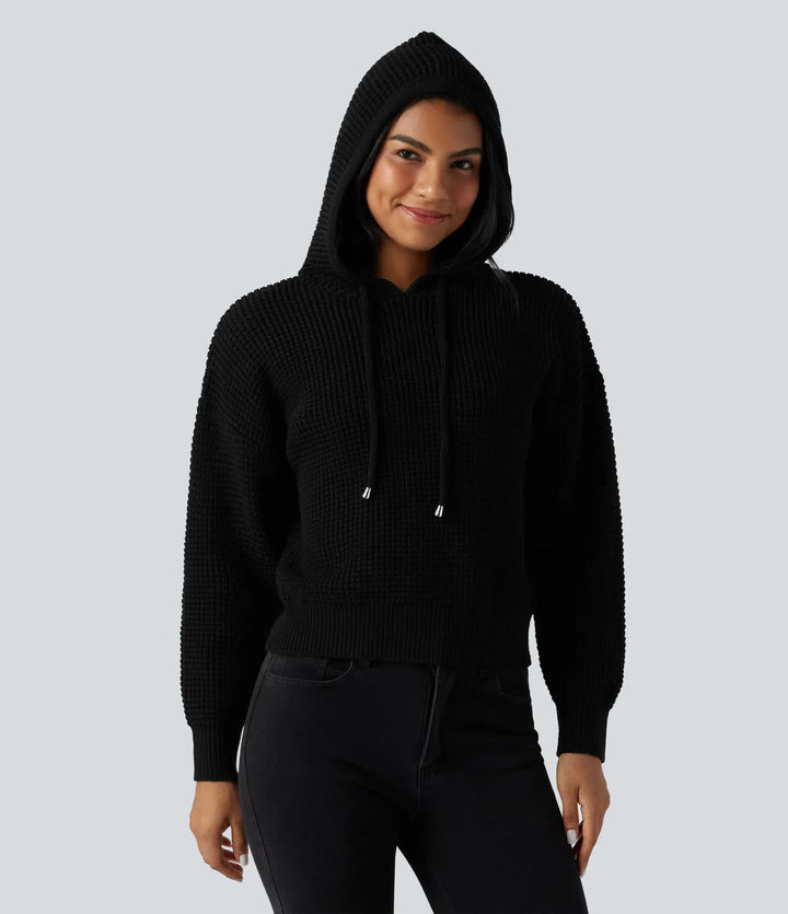 Hooded Drawstring Long Sleeve Casual Jumper