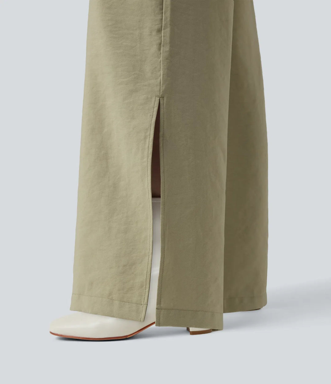Long Sleeve Drawstring Wide Leg Work Jumpsuit with Pockets