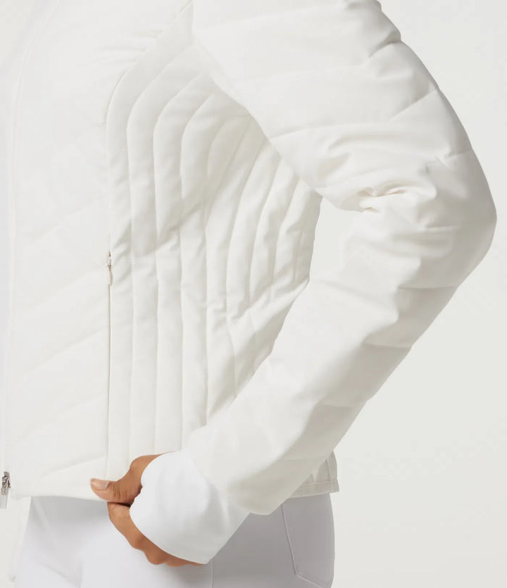 PuffFlex High Neck Long Sleeve Quilted Casual Padded Jacket with Pockets and Thumbholes