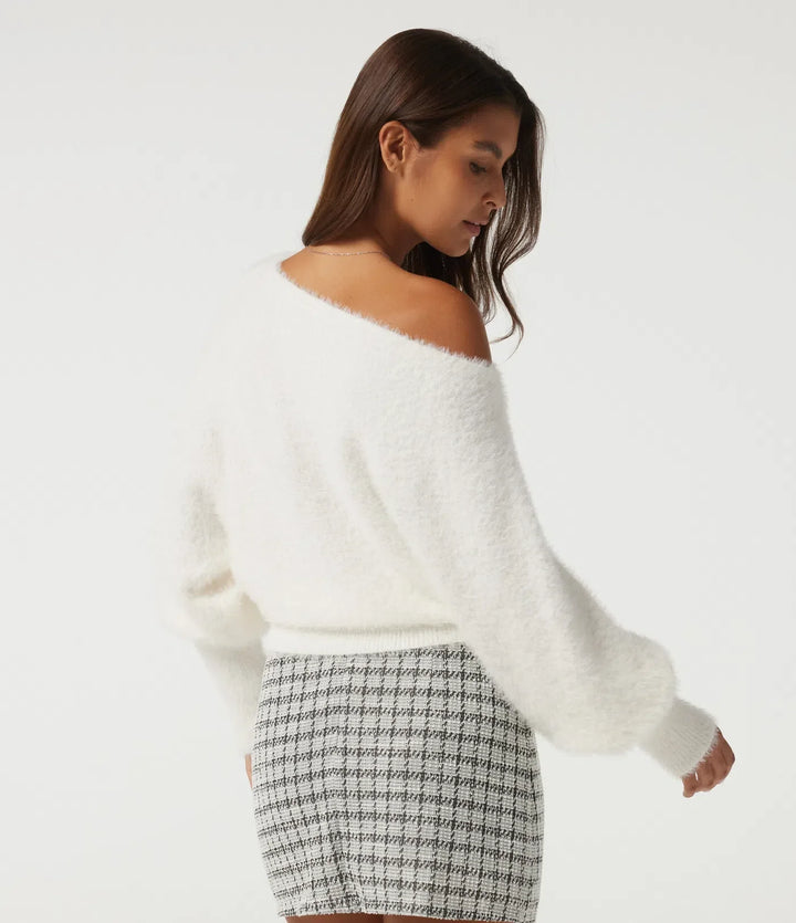 Off Shoulder Bishop Long Sleeve Casual Jumper