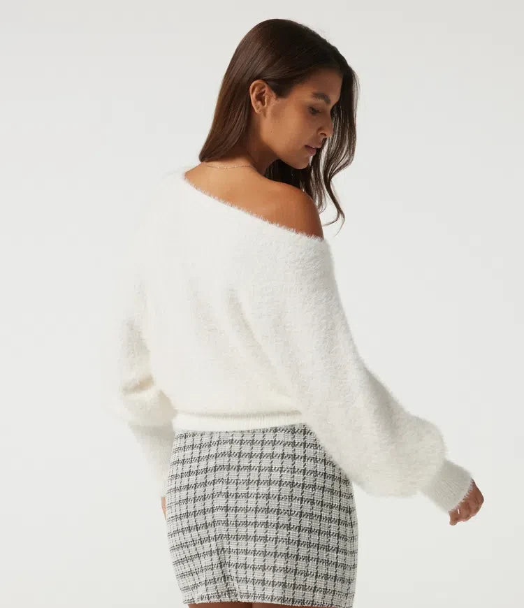 Off Shoulder Bishop Long Sleeve Casual Jumper