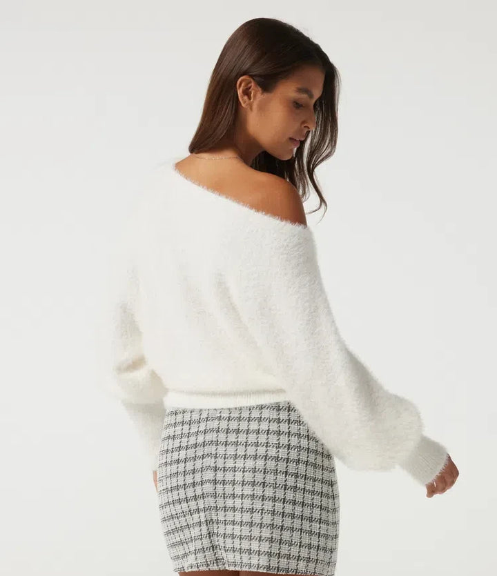 Off Shoulder Bishop Long Sleeve Casual Jumper