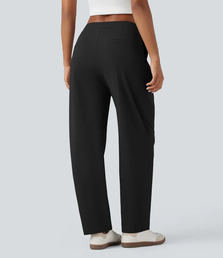Halara Flex DayStretch Asymmetric Mid Rise Tapered Work Trousers with Pockets