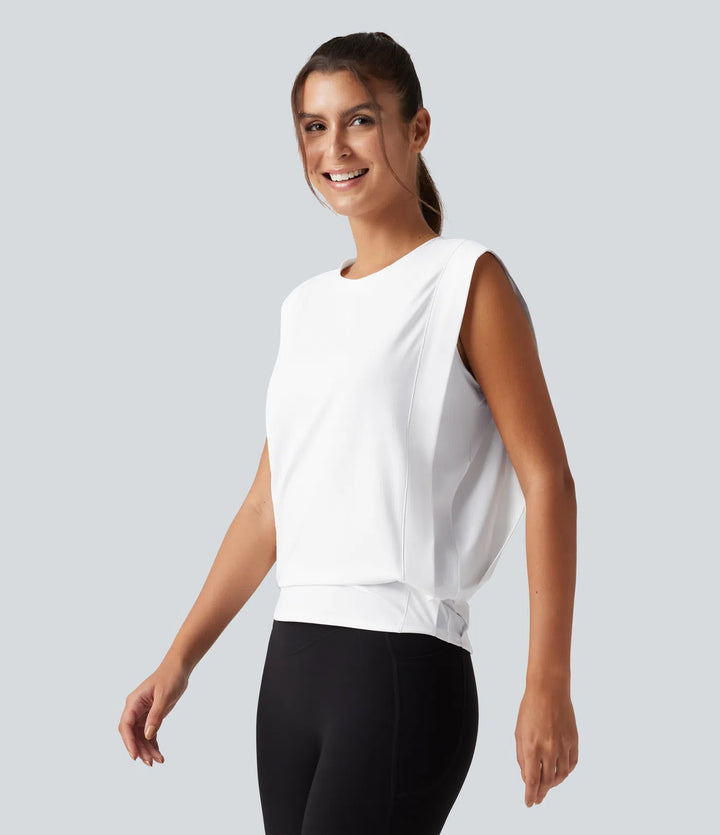 Round Neck Sleeveless Cool Touch Work Sports Top-UPF50+