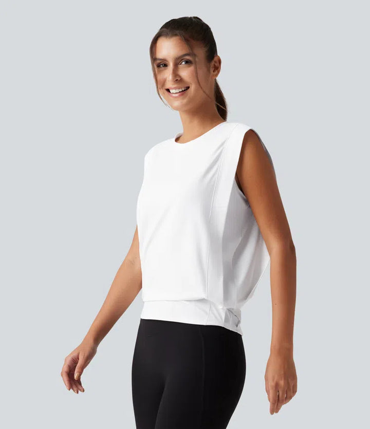 Round Neck Sleeveless Cool Touch Work Sports Top-UPF50+