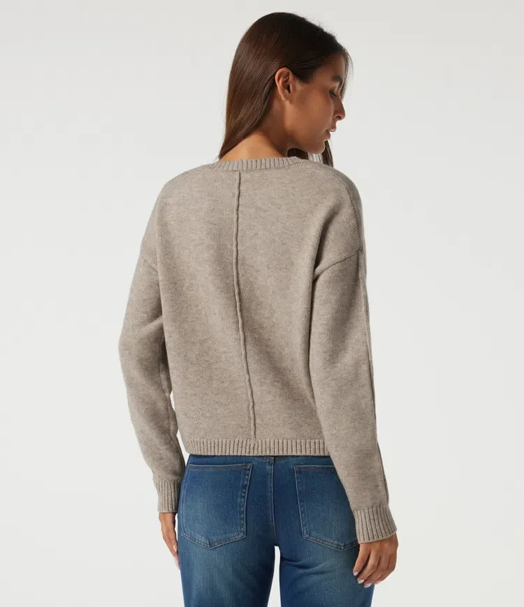 Round Neck Dropped Shoulder Long Sleeve Casual Jumper