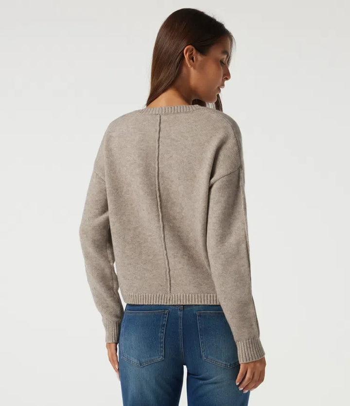 Round Neck Dropped Shoulder Long Sleeve Casual Jumper