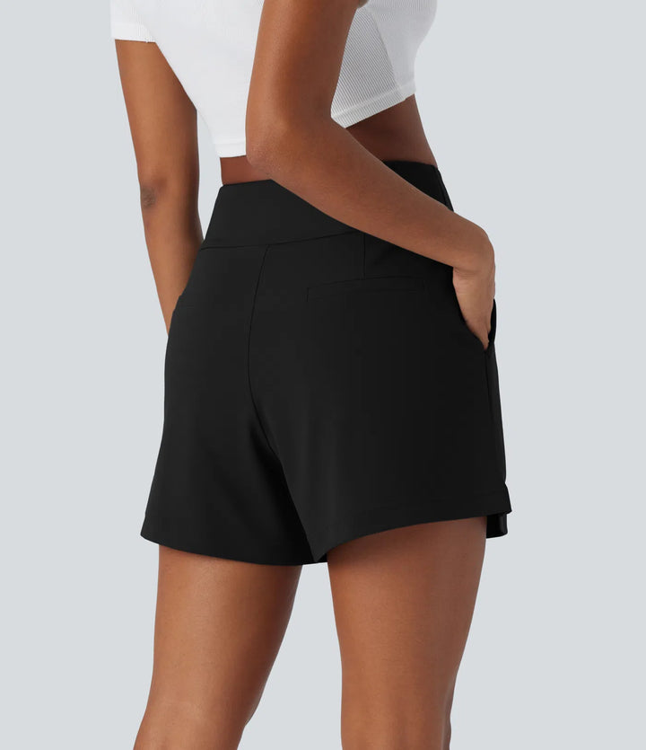 DayStretch High Waisted Work Baggy Shorts 4&