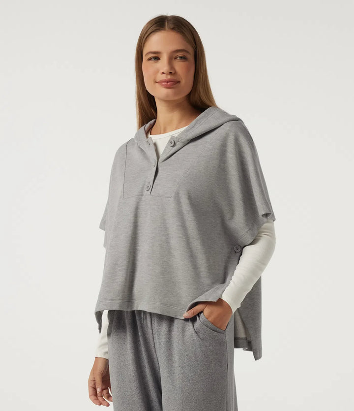 Hooded Short Sleeve Split Hem Casual Sweatshirt