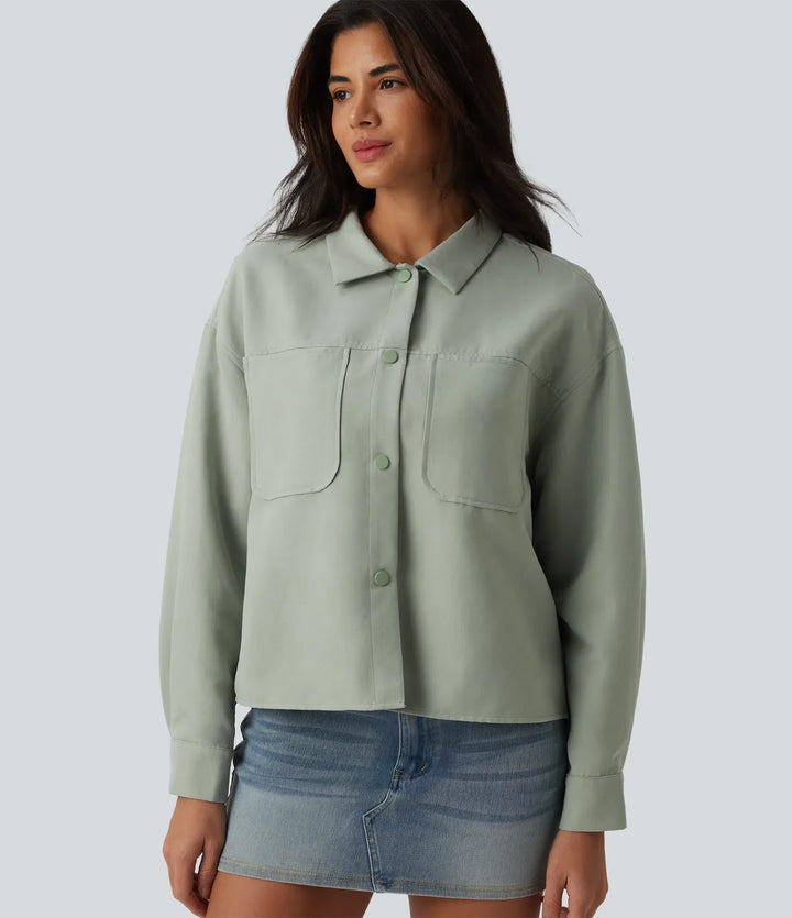 Long Sleeve Casual Jacket with Pockets
