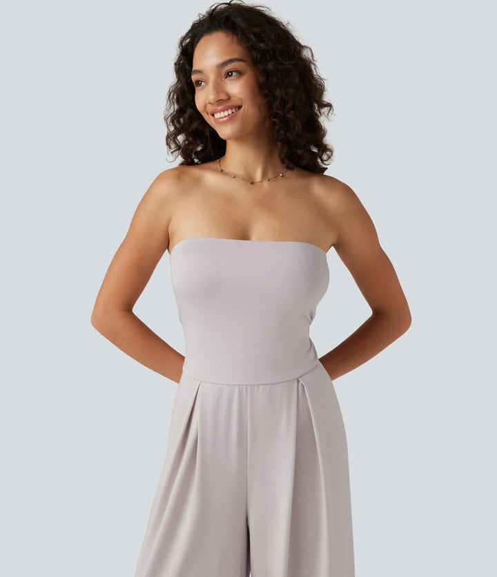Tube Baggy Casual Jumpsuit with Pockets-Easy Peezy Edition