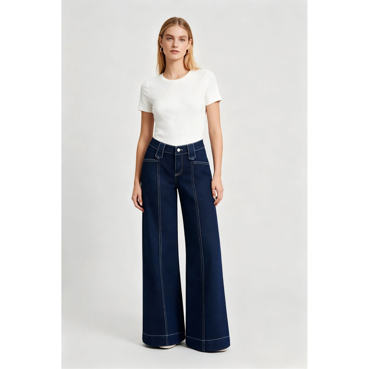 Halara Flex High Waisted Pockets Washed Casual Wide Leg Jeans