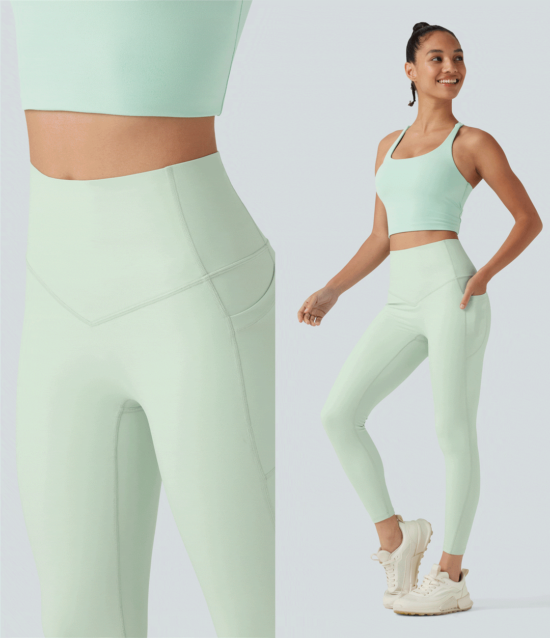 Halara UltraSculpt High Waisted Tummy Control Shaping Workout Leggings with Pockets