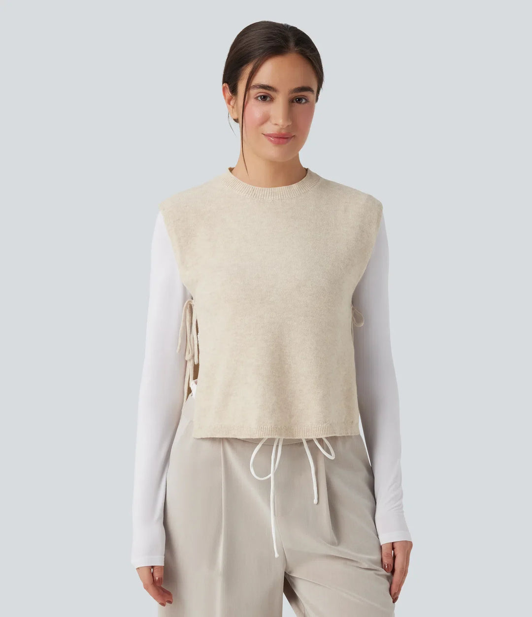 Round Neck Tie Work Jumper Vest