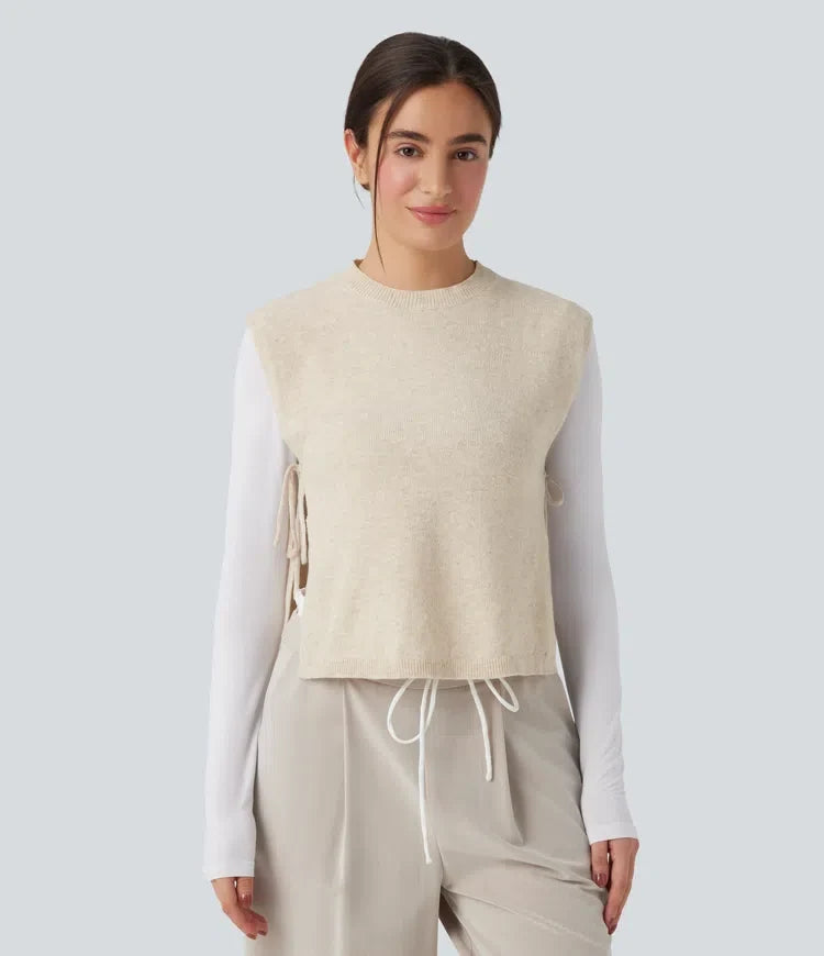 Round Neck Tie Work Jumper Vest