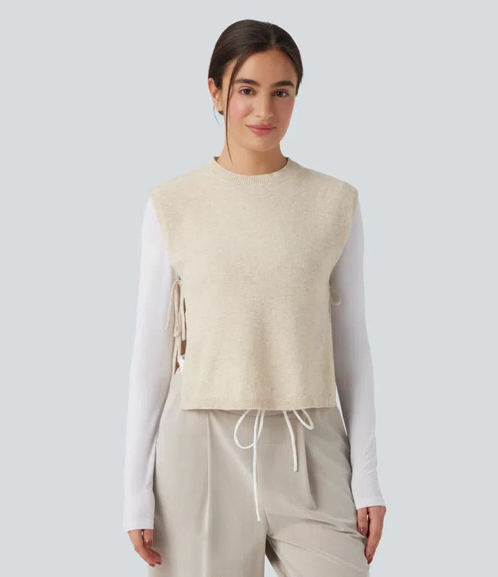 Round Neck Tie Work Jumper Vest