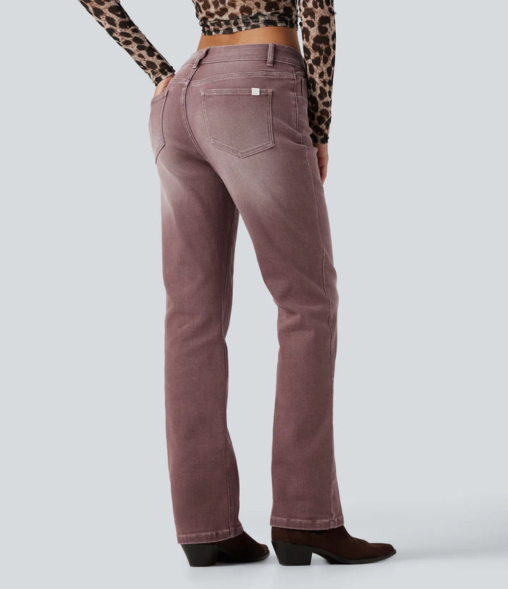 Low Rise Bootcut colourful Casual Jeans with Pockets