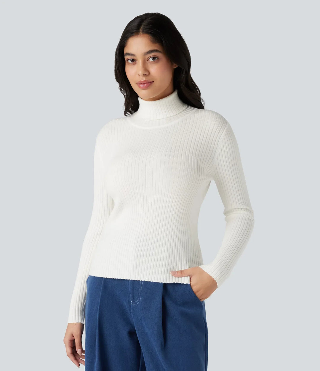 High Neck Long Sleeve Work Jumper