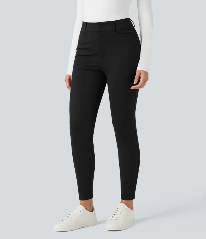 Halara Flex High-waisted Skinny Herringbone Work Trousers with Pockets