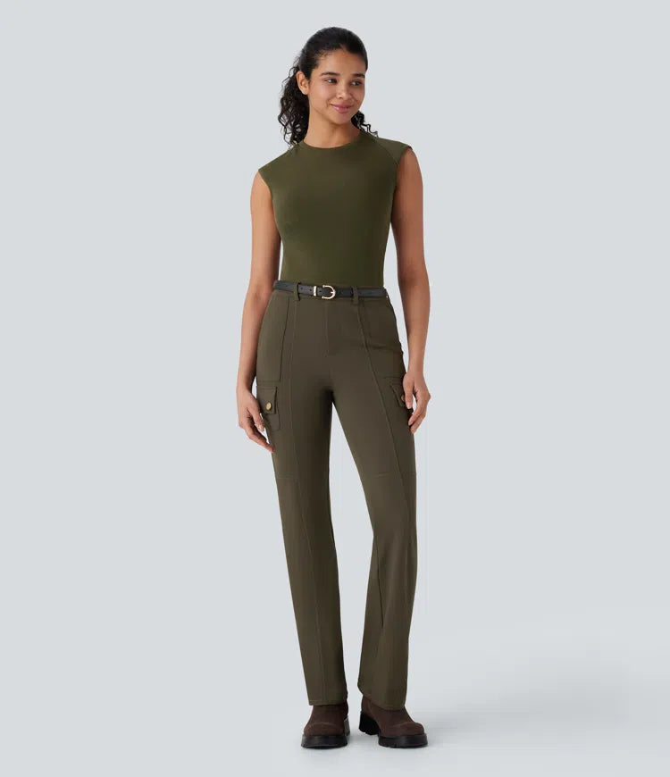 DayStretch Mid Rise Pockets Hiking Cargo Bootcut Trousers