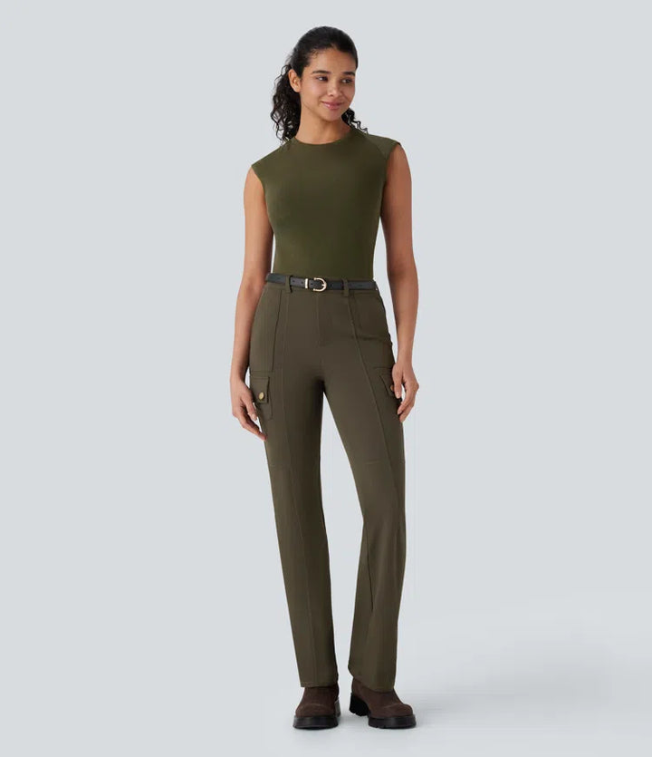 DayStretch Mid Rise Pockets Hiking Cargo Bootcut Trousers