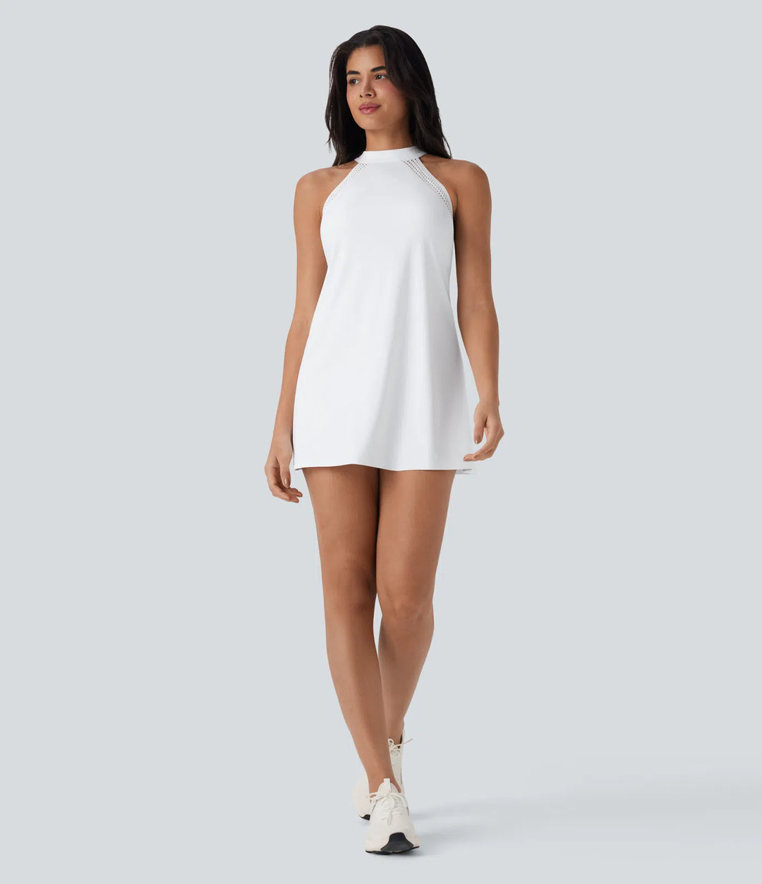 SoftlyZero Airy Tie Back 2-in-1 InstantCool Mini Yoga Active Dress with Pocket