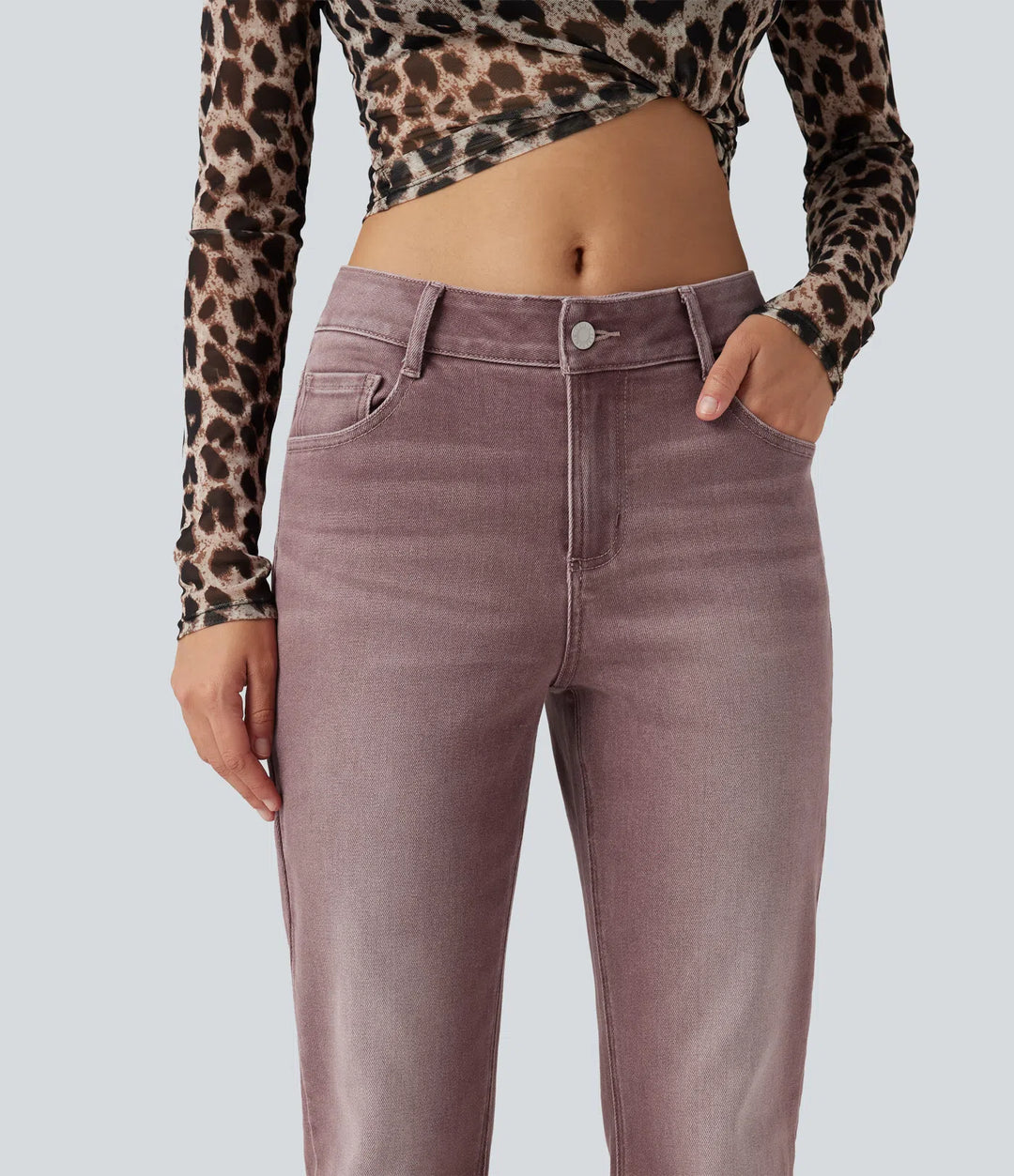 Low Rise Bootcut colourful Casual Jeans with Pockets