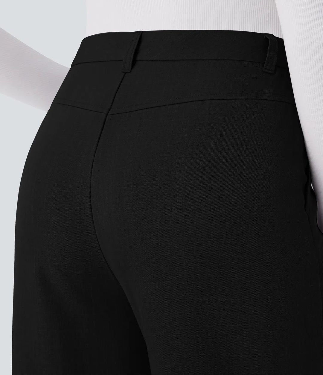 High Waisted Side Pocket Straight Leg Work Trousers