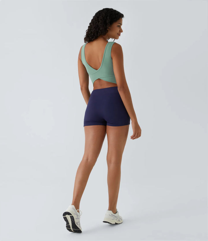 U Neck Crossover Barre Ballet Dance Tank Vest Top A-D Cups
