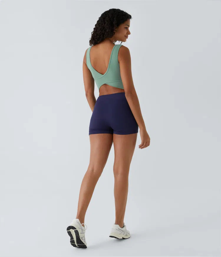 U Neck Crossover Barre Ballet Dance Tank Vest Top A-D Cups